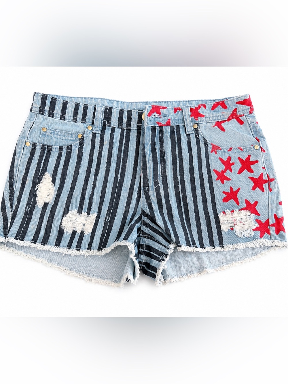 Birds of Prey Harley Quinn Distressed Denim Shorts S NWOT